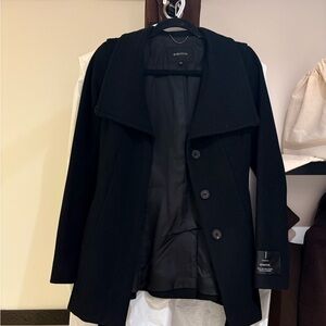 Aritzia Babaton Classic Black Pea Coat